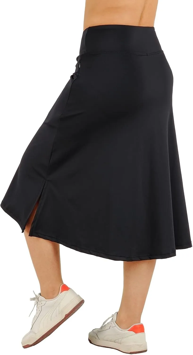 Womens Skorts Modest Knee Length Skirts Athletic Midi Active Running Skirt