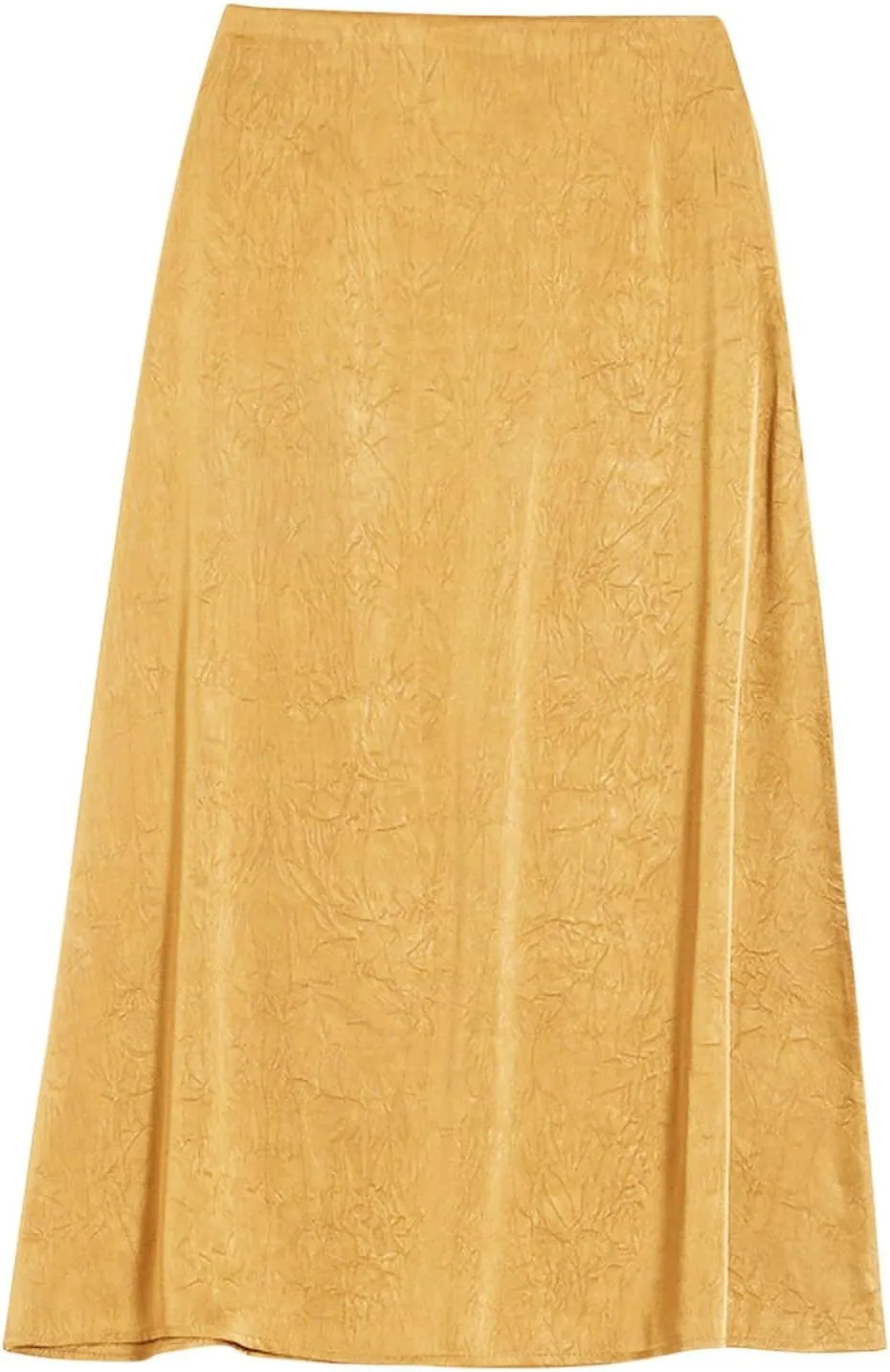 Womens Solid Ruched High Waist Knee Length Skirt Elegant Stretch Flare Work Skirts Trendy Business Dress