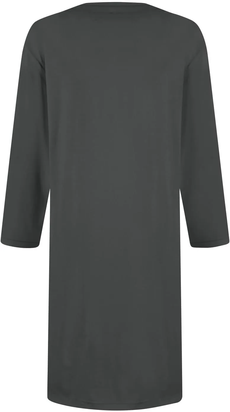 Women's Summer Casual Loose Trendy Dress Square Neck 3/4 Sleeve Solid Color Patchwork Midi Dresses, S-3XL