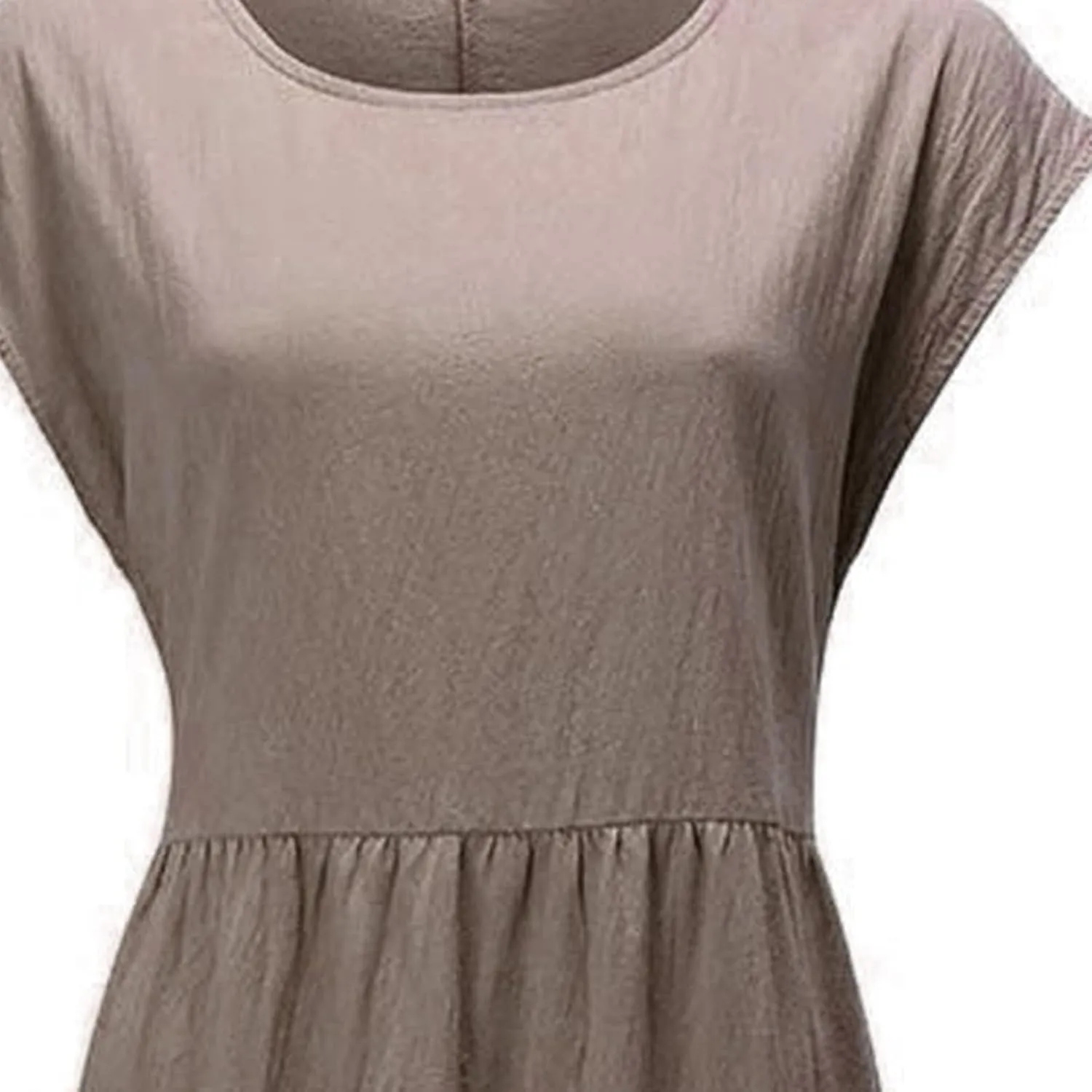 Women's Summer Cotton Linen Shirt Dress Short Sleeve Flowy Long Maxi Dresses Plus Size Vocation Party Dress
