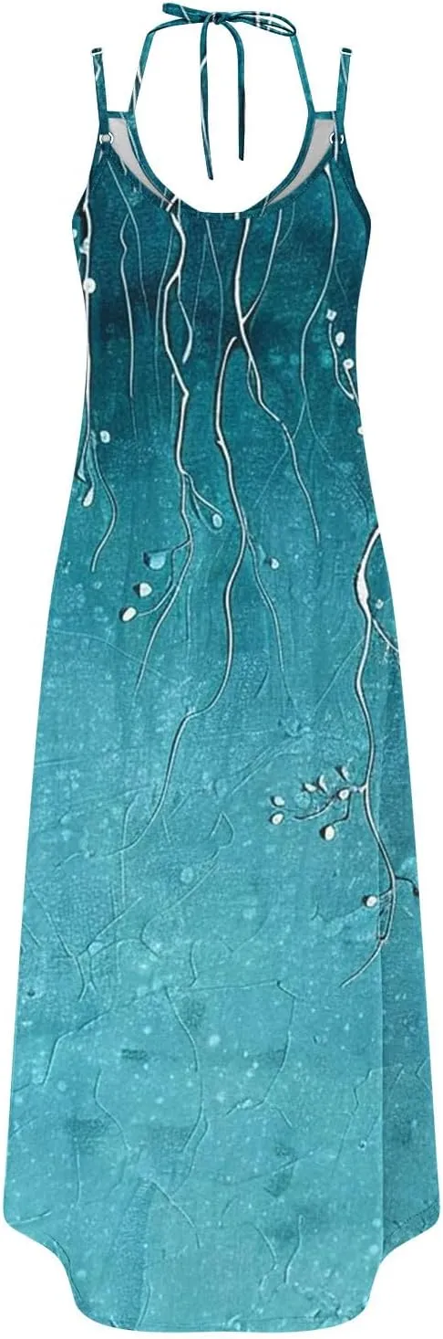 Womens Summer Maxi Dresses Sleeveless Floral Print Boho Tank Dress Vintage Flowy Spring Vacation Beach Sundress 2025