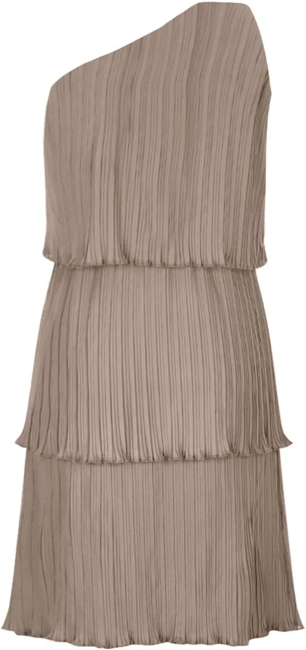 Women's Summer Sleeveless Mini Dress Boho One Shoulder Ruffle Tiered Layered Short Sundress Flowy Casual A Line Dress