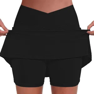 Women's Tennis Golf Skirts High Waisted Yoga Shorts for Workout Athletic Skorts Sports Running Pickleball with Pockets