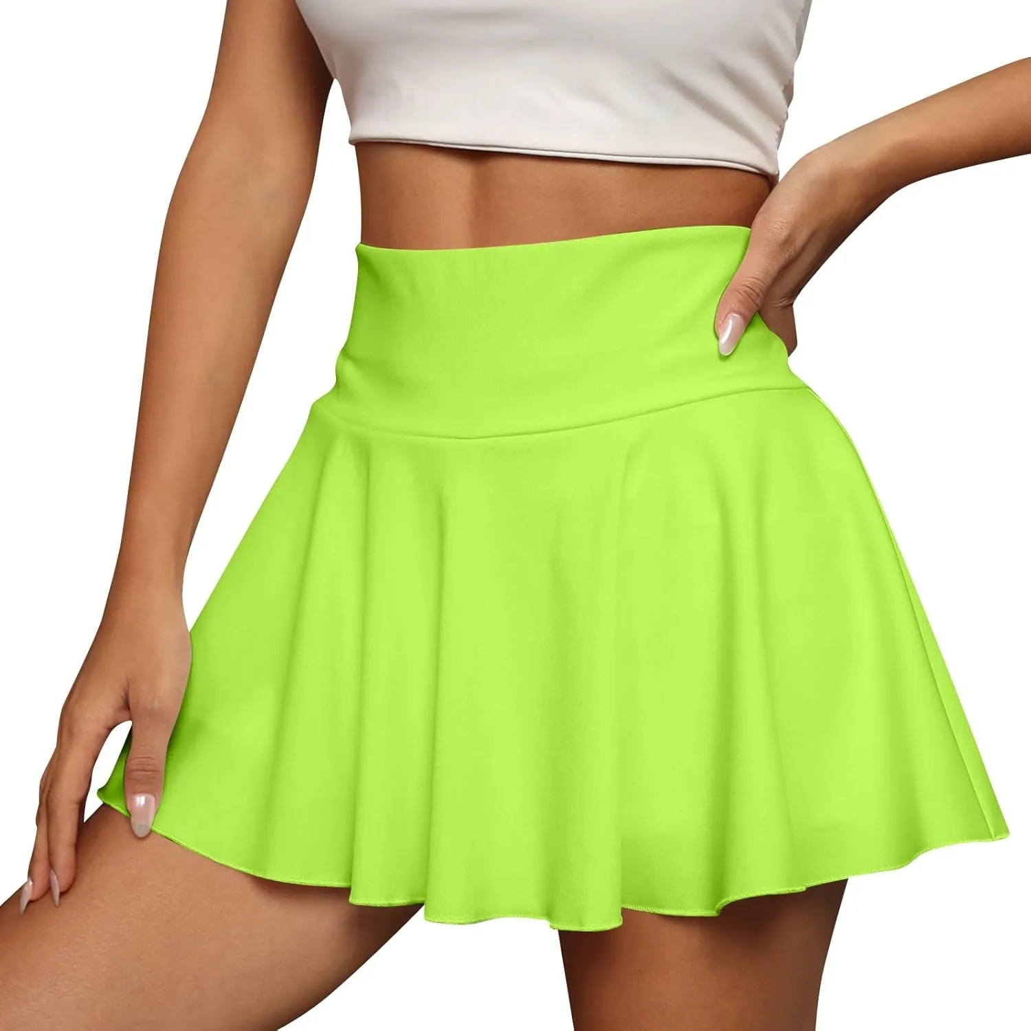 Womens Tennis Skirt Casual Summer High Waisted Athletic Skorts Flowy Pleated Mini Golf Skirts with Shorts Underneath