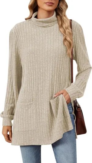 Womens V Neck Long Sleeve Shirts Casual Fall Tops Lightweight Tunic Sweaters Fashion Clothes 2024