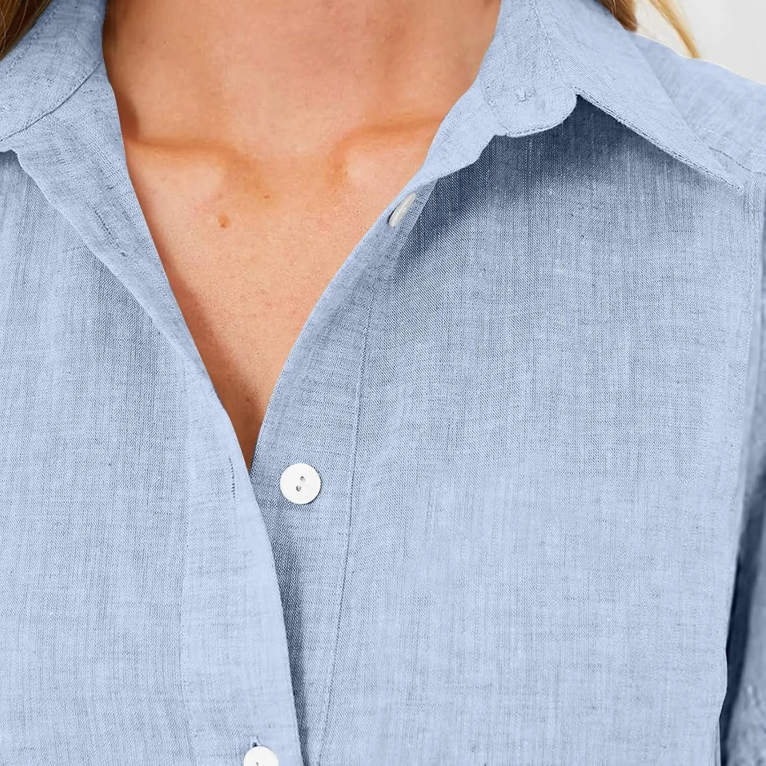 Work Dresses for Women 2025 Button Down Shirt Dress Short Sleeve Cotton Linen Ruffle Shift Mini Dresses