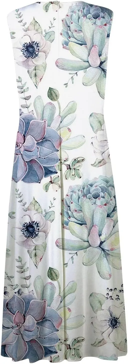 ZDRZK Women's Casual Dresses Sleeveless Wrapped Chest Maxi Dresses Marble Print Sexy Flowy Summer Dresses Trendy 2024